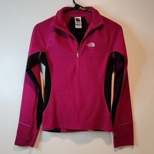 The North Face Vapor Wick Flight Ser 1/2 Zip Fleece Thumb Hole Women's Sz XS/TP